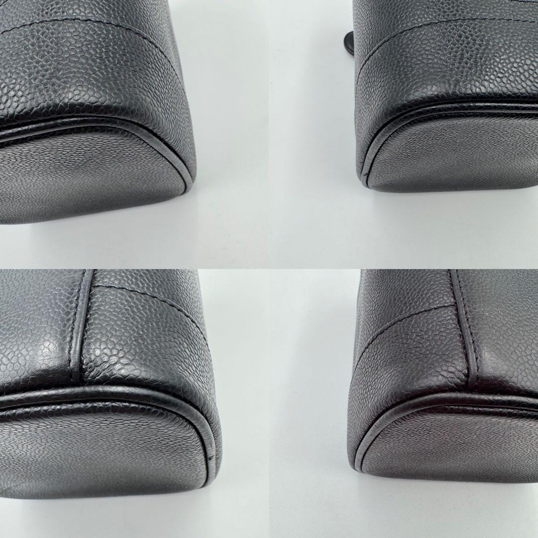 美品✨CHANEL バニティバッグ　オールレザー　ブラック　ココマーク　シール有