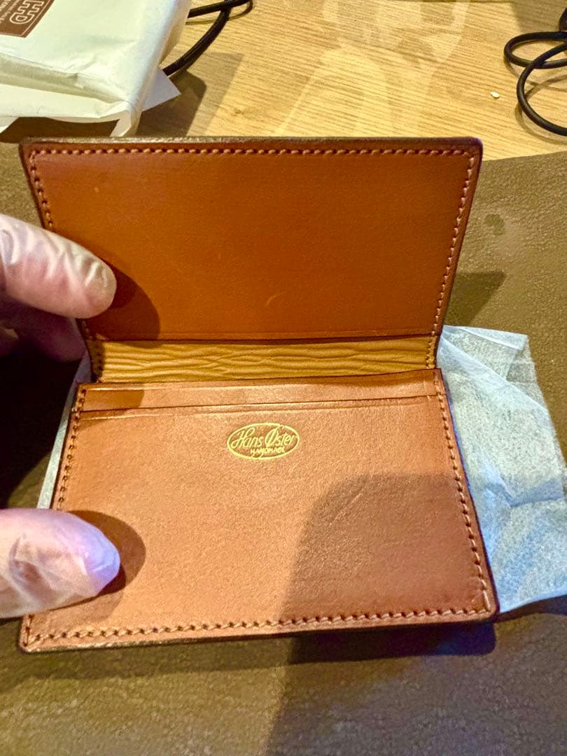 「Hans Oster ハンスオスター」名刺入れ&カードケース（ブラウン：新品）