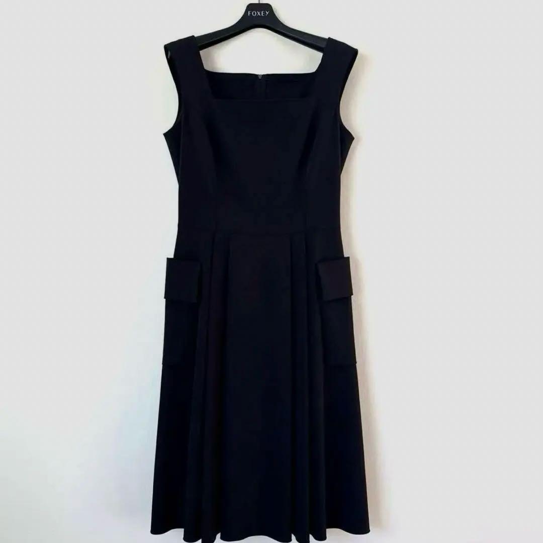 美品 フォクシーニューヨーク ワンピース ブラック ドレス ホリードレス 40