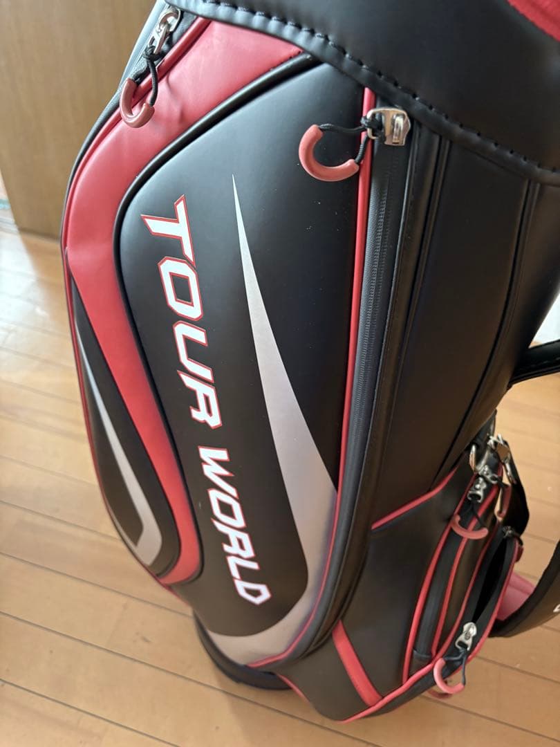 良品　ホンマ　TOUR WORLD キャディバッグ 黒/赤　9インチ