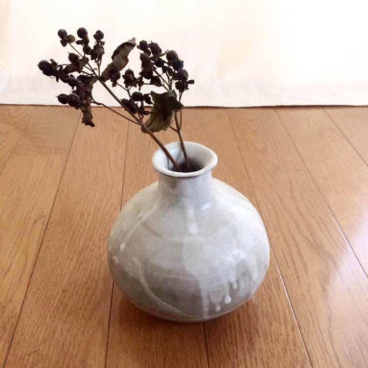 陶器の花瓶◆手びねり 焼き物 ハンドメイド