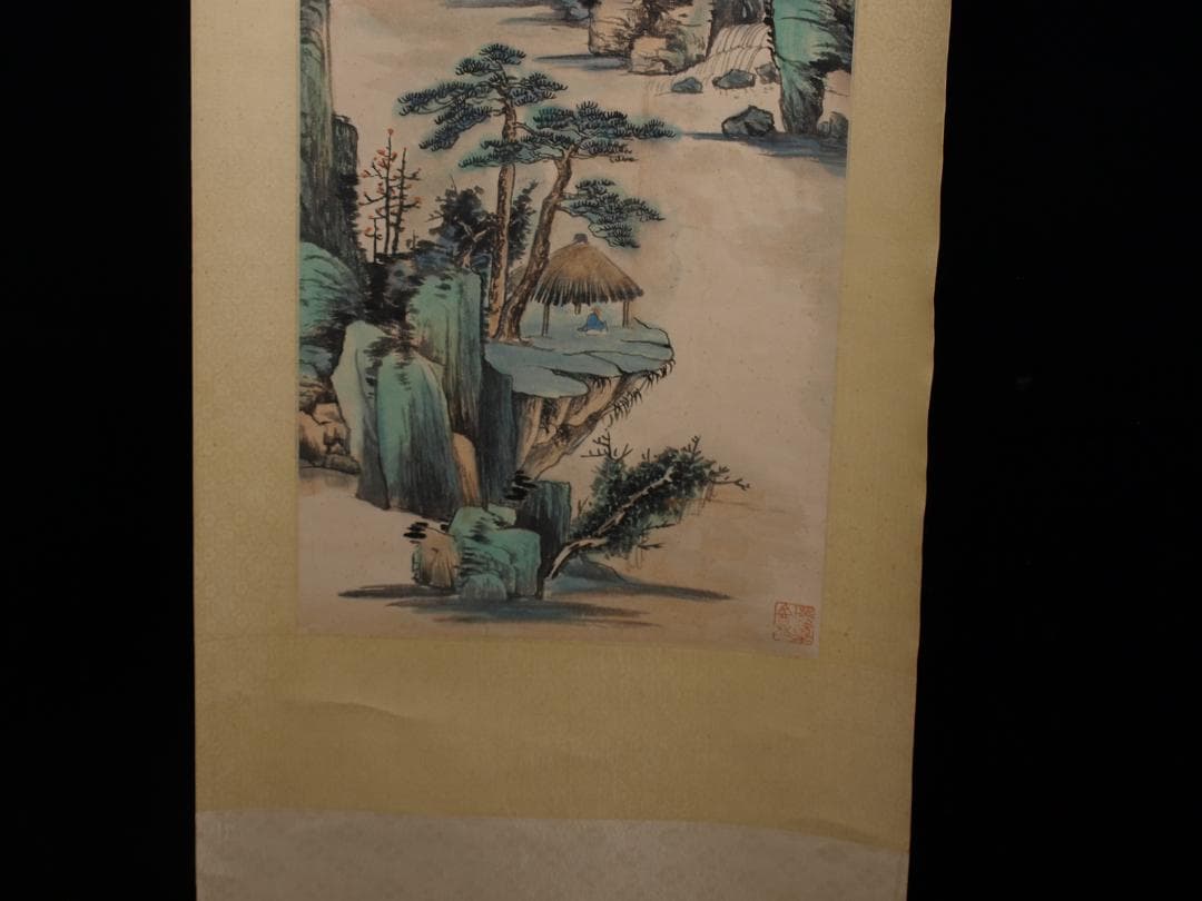 中国時代の掛軸　張大千作人物図　激安骨董品　肉筆保証 DE380A7-3