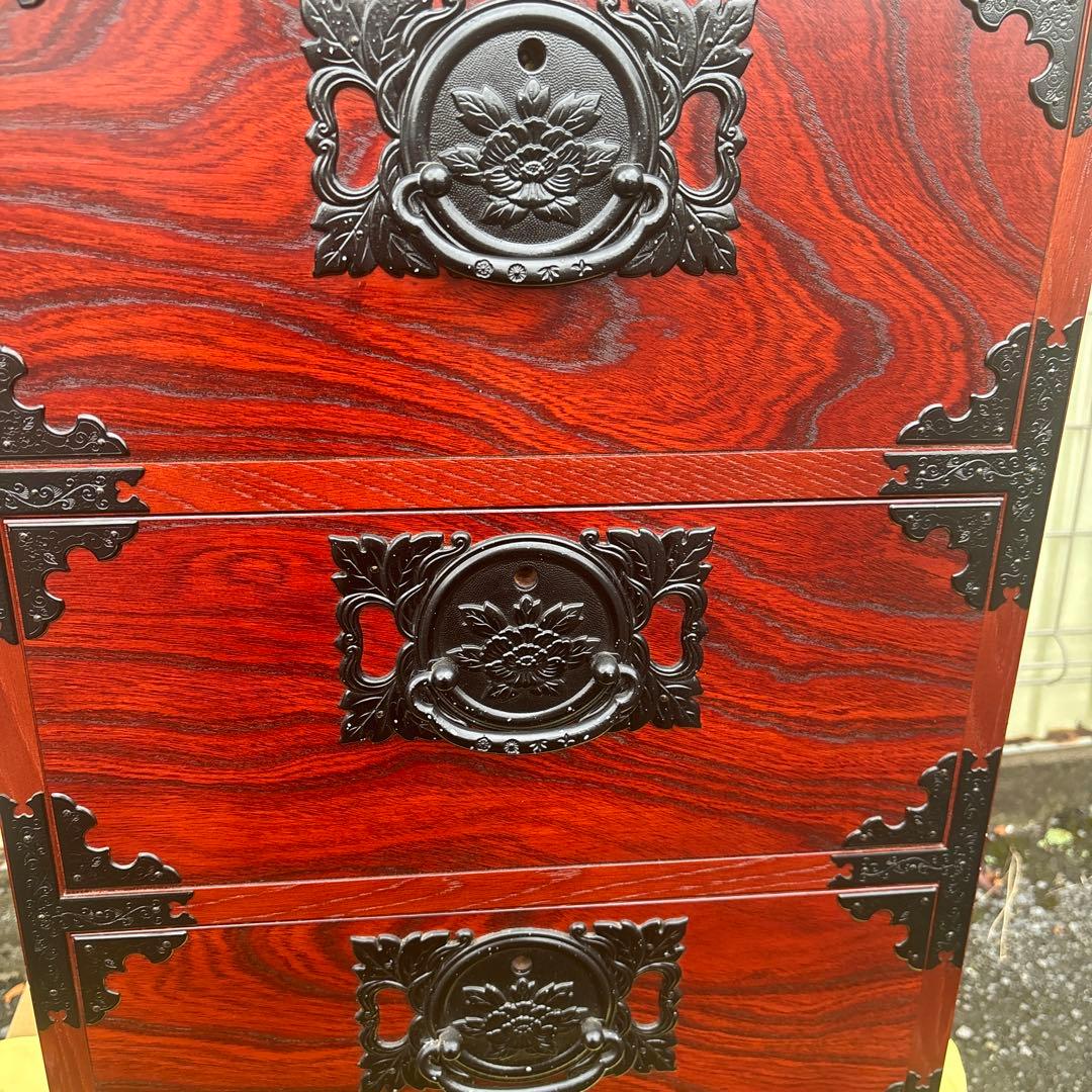 工芸家具　国産　飛鳥工芸　3段箪笥