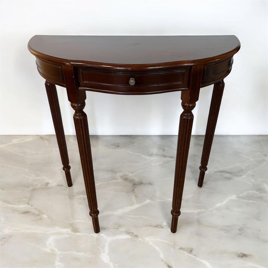 【本日限定】希少　アンティーク　ハーフムーンテーブル　コンソールテーブル 花台