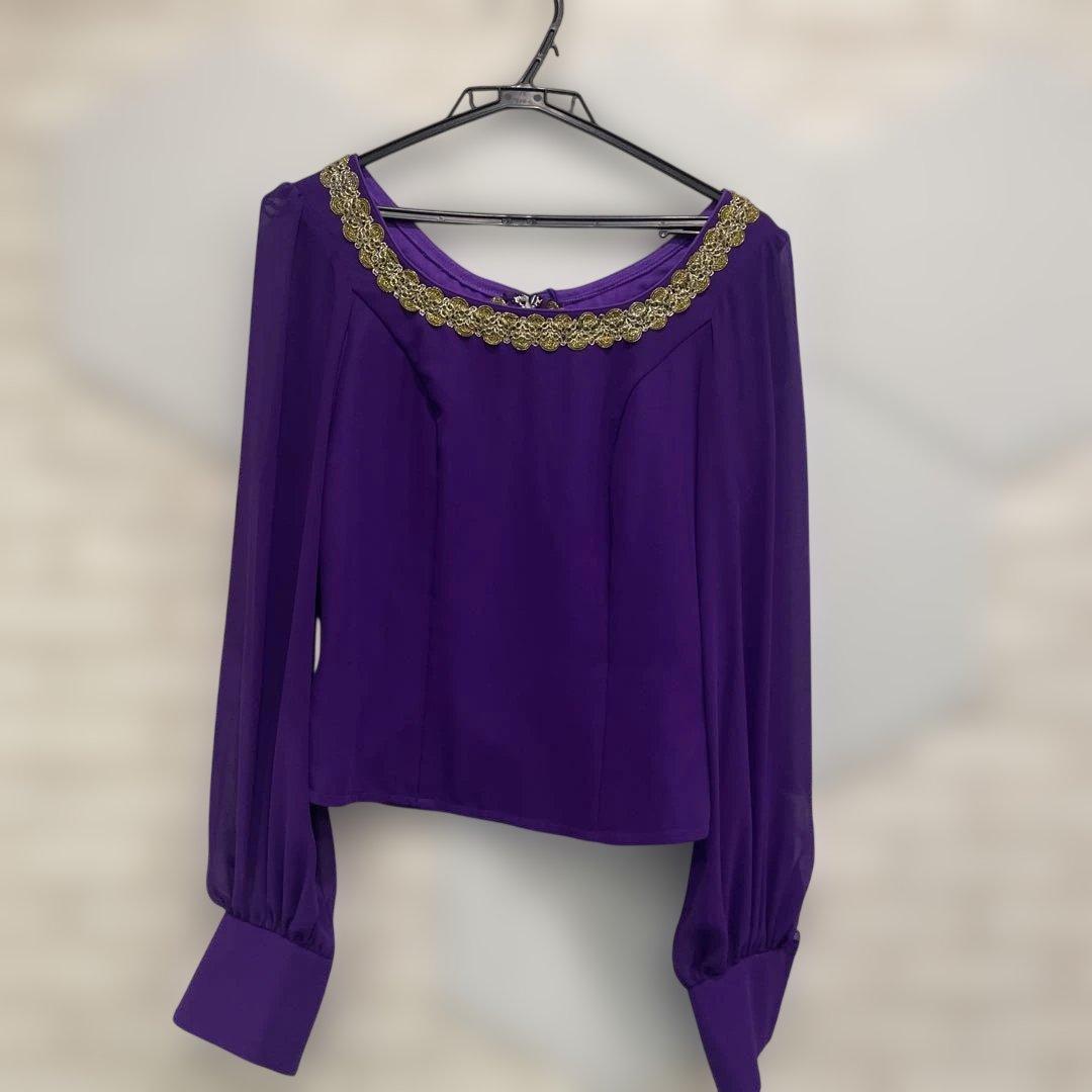 フラメンコドレス 紫緑 M〜Lサイズ　カラスコ着用モデル