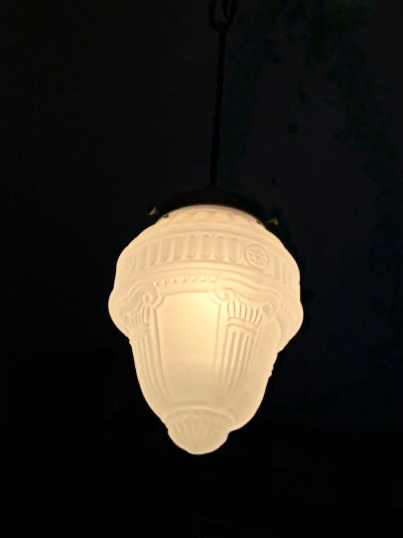 クラシックホワイトガラスペンダントライト