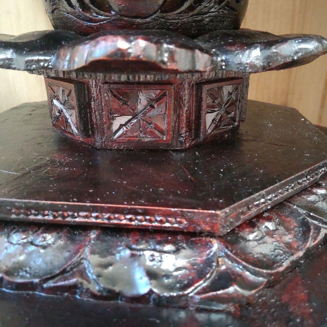 木彫り仏像　差し込み蓋木箱付