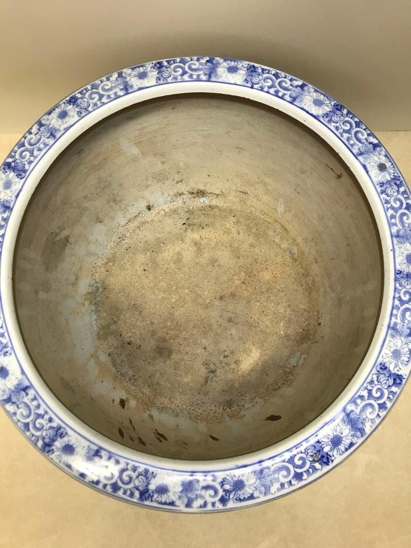 レア アンティーク 伊万里焼 竹虎紋様 大火鉢 手あぶり