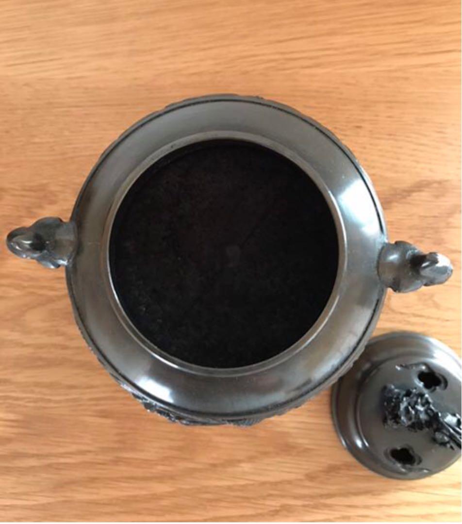 青銅製香炉　岩秀作　竜丸