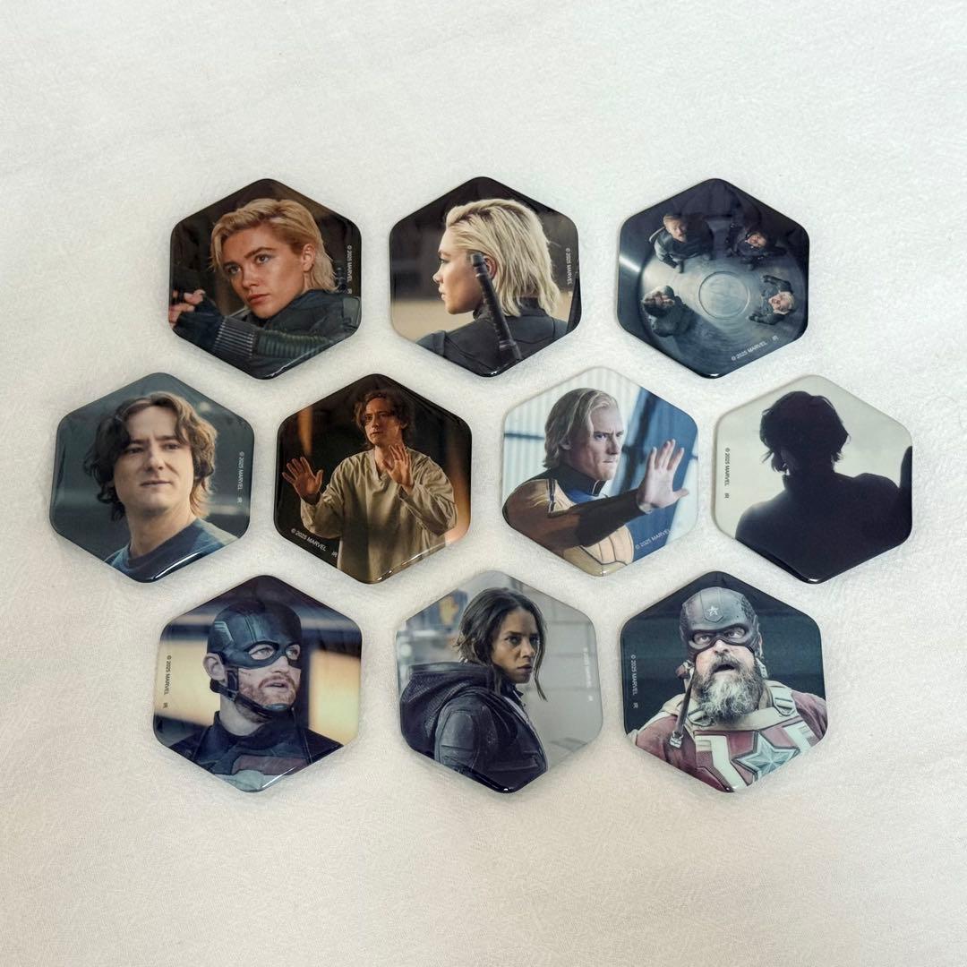 THUNDERBOLTS サンダーボルツ ブラインド六角形缶バッジ セット