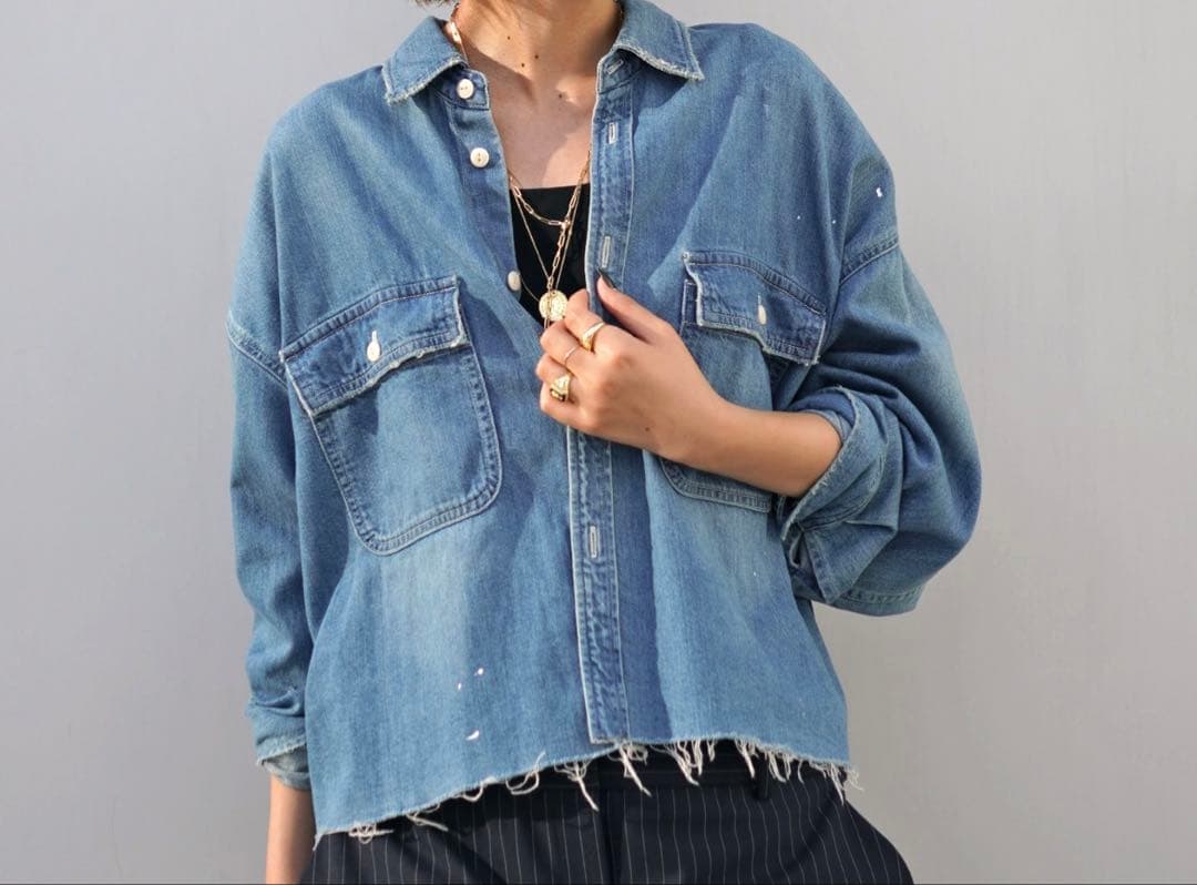 AP STUDIO 【JOHNBULL/ジョンブル】デニムクロップドシャツ