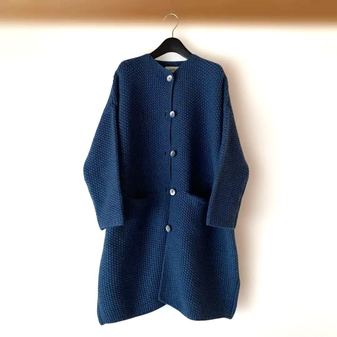 ソソット　鹿の子編み　ニットコート　美品　ナチュラン