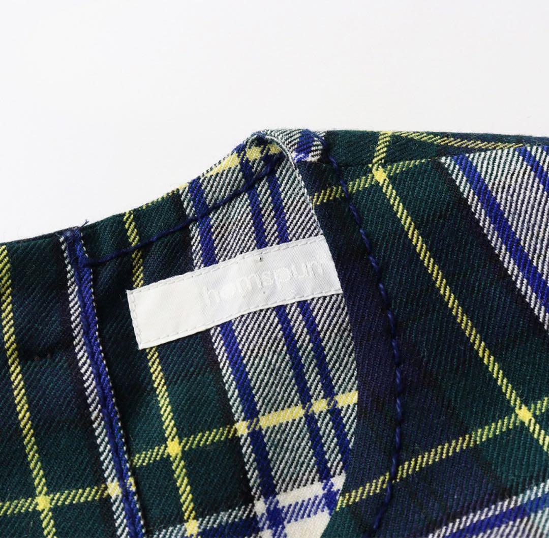 homspun タータンチェック柄ノースリーブワンピース