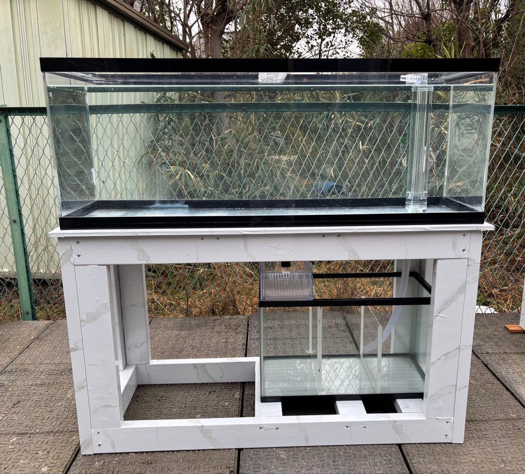 引き取り限定⇒120-45-45オーバーフローアクリル水槽 と台