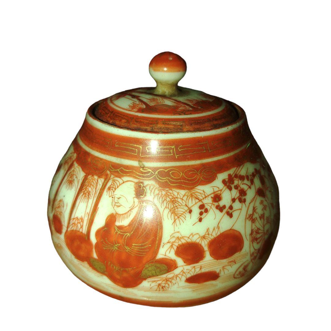 赤絵古九谷焼　煎茶茶器セット　骨董