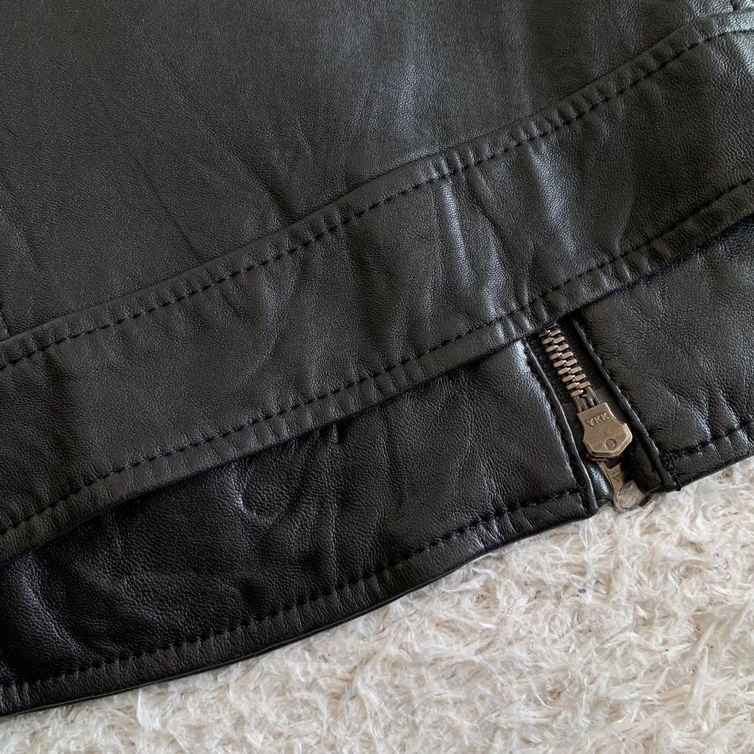 極美品✨23区 ラムレザーシングルライダース 大きいサイズ 44 ブラック