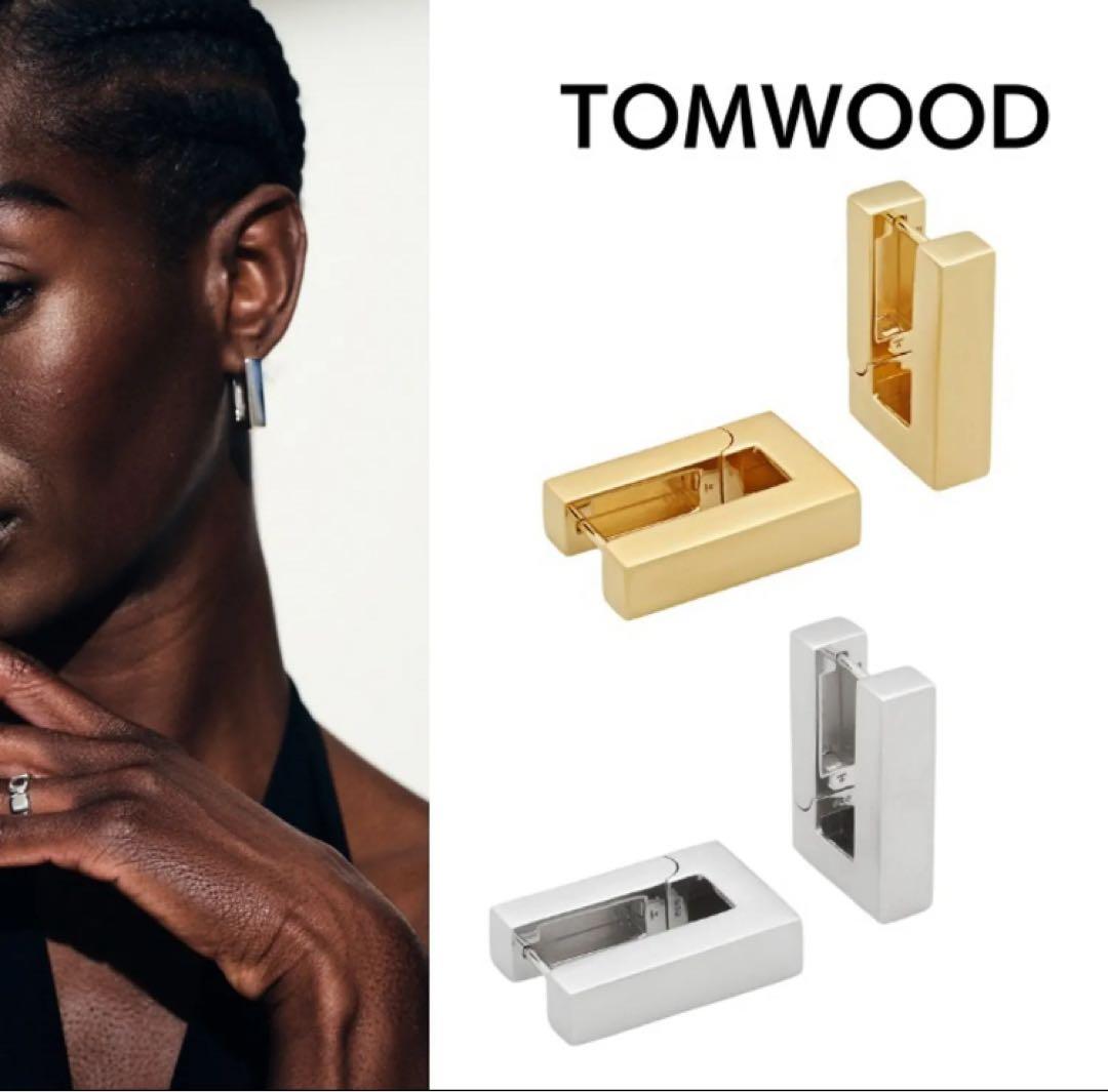 大人気Tom Woodトムウッド　スクエアフープピアス ゴールド ユニセックス