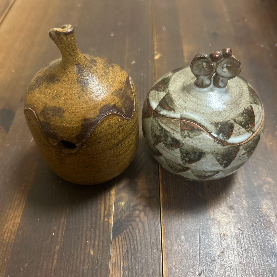 作家　陶芸作家　工芸品　蓋物　茶道具　シュガーポット　小物入れ
