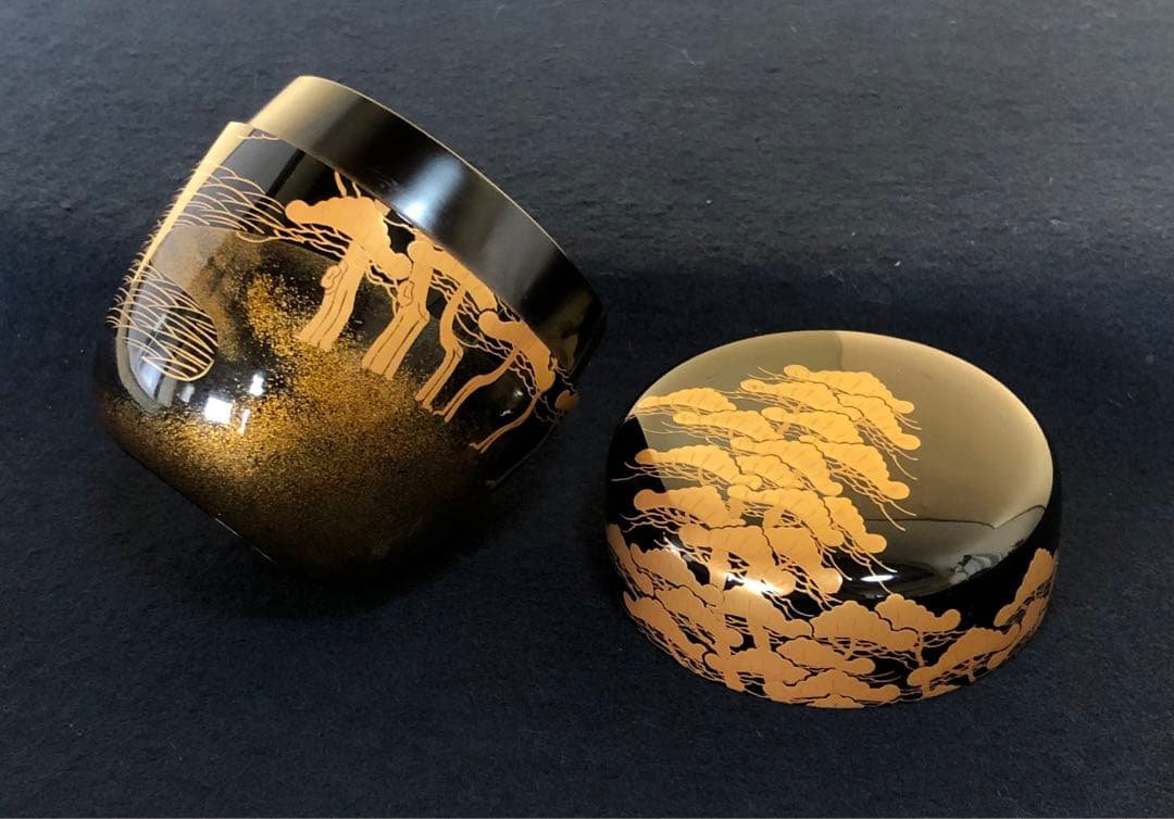 割引❗️《R》茶道具 棗 道場宗廣作 木製漆器 共箱　260109き2