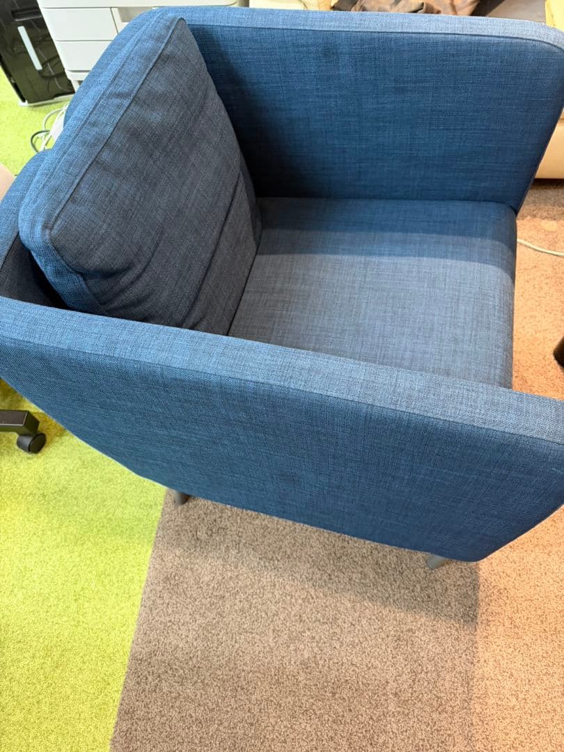 【美品】IKEA EKERÖ/パーソナルチェア1人掛けソファ　ブルー