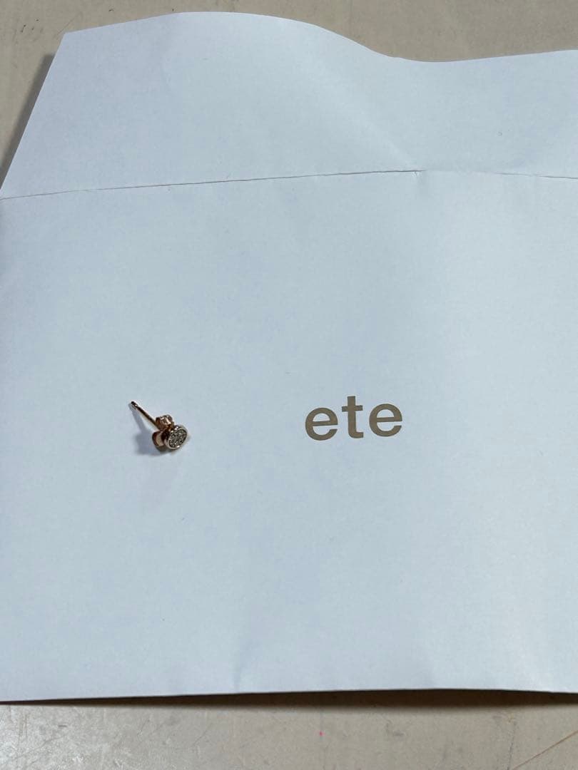 ete K10 ブリリアント　ダイヤモンド　ピアス　（片耳用）