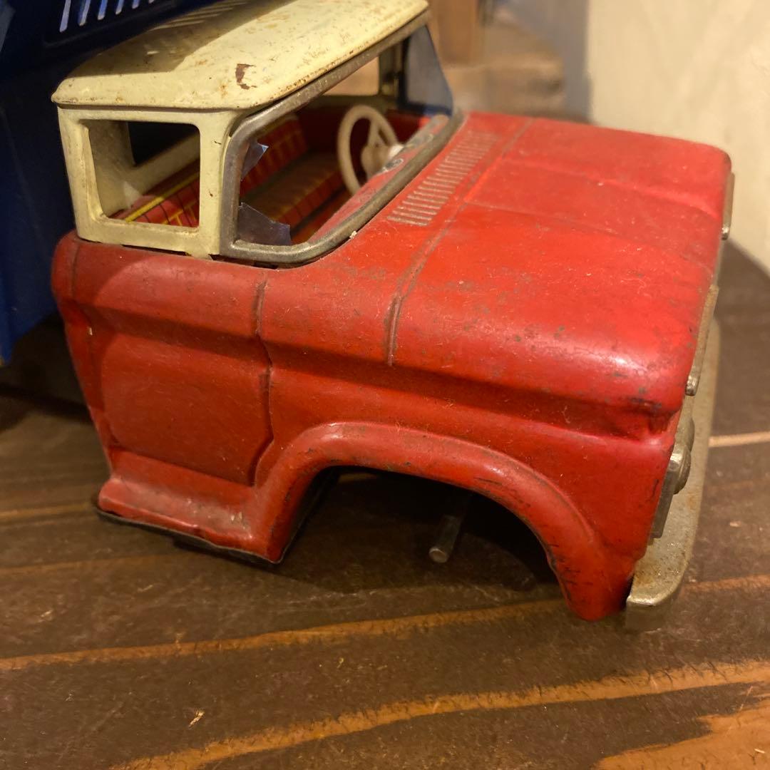 アサヒ玩具　シボレー　ヘビーダンプトラックのブリキおもちゃ