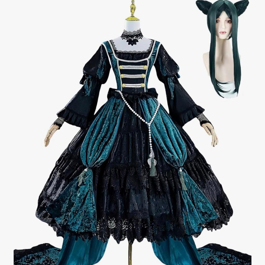 黒執事 サリヴァン 緑の魔女 コスプレ フルセット ウィッグ 衣装 ドレス