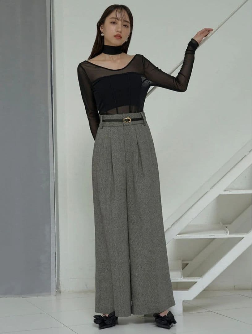 SNIDELスナイデル ワイドタックパンツ 0