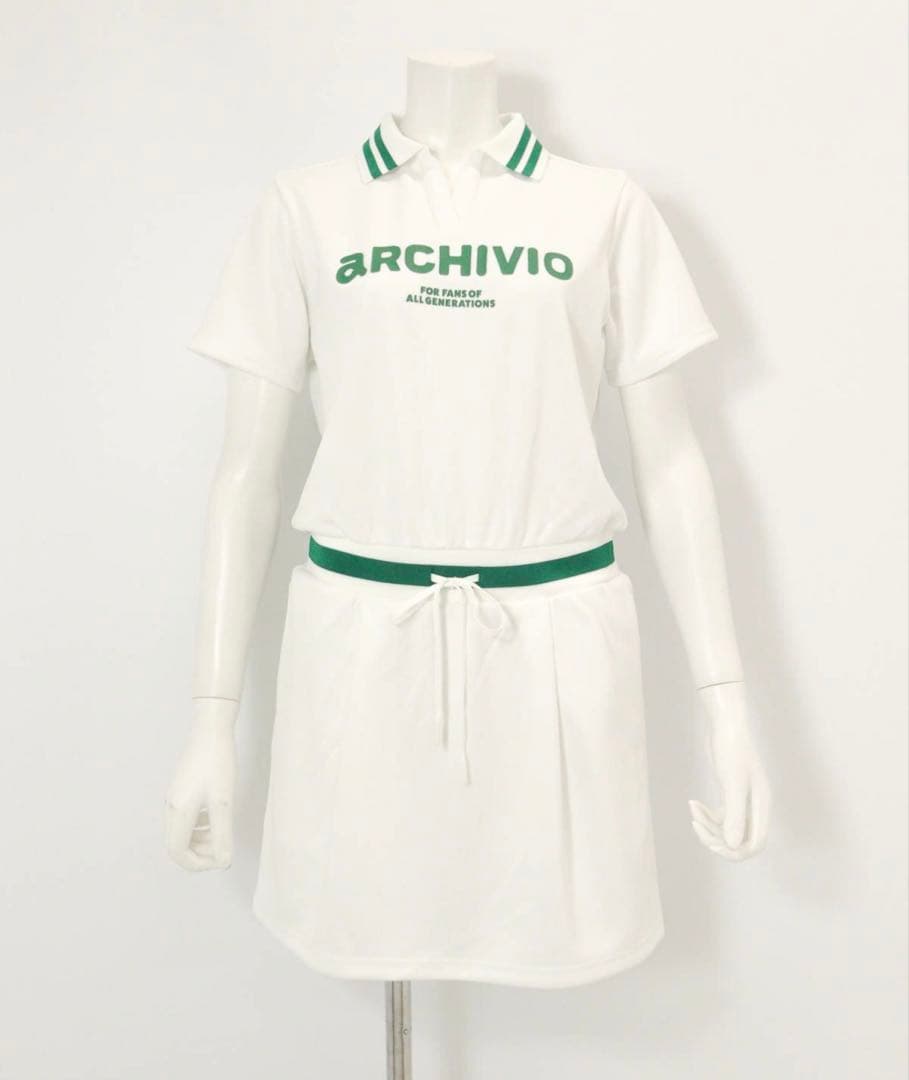 新品ARCHIVIO新作ポロワンピース ホワイト S