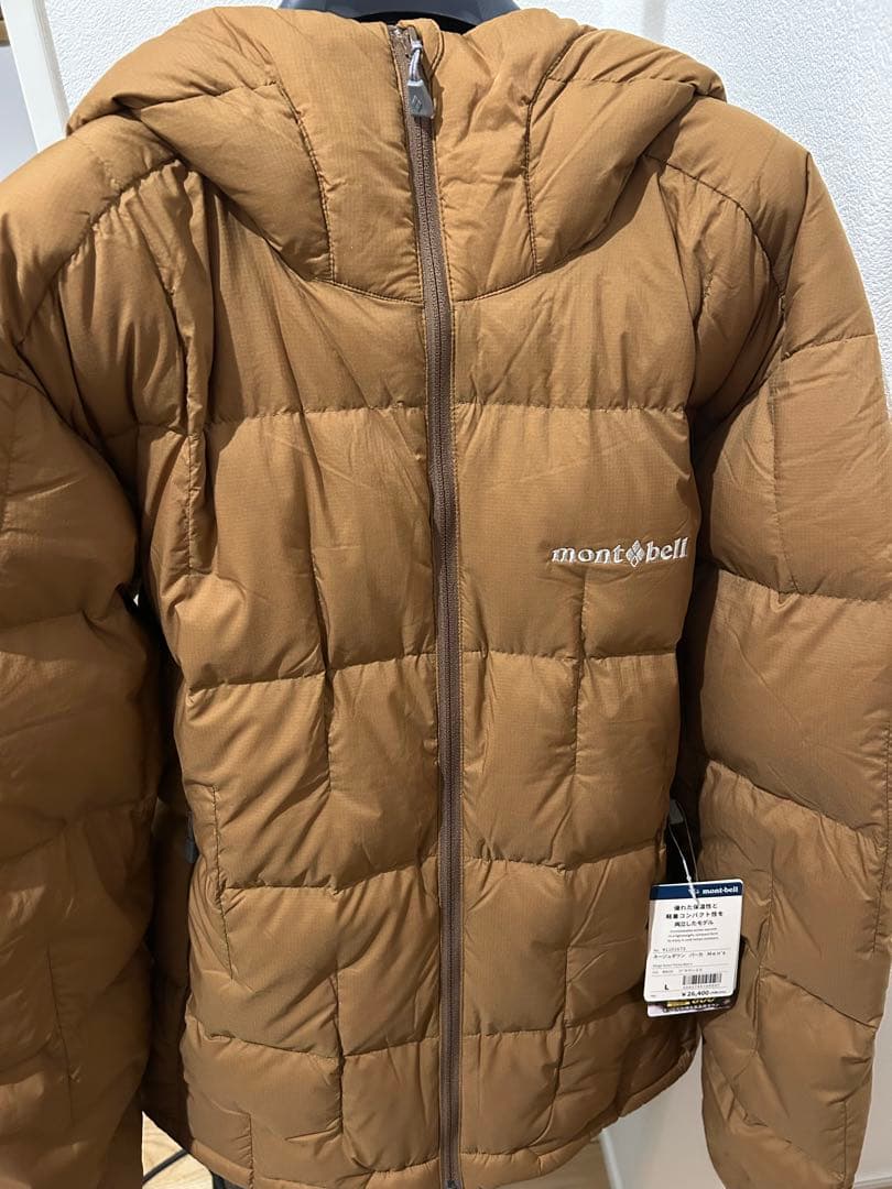 【新品】モンベル　ネージュダウン パーカ Men's ブラウン　Lサイズ