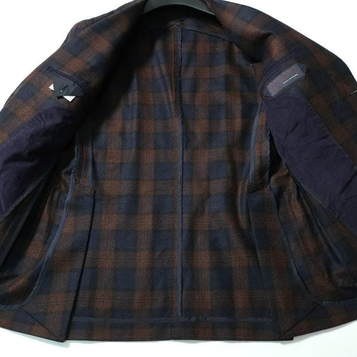 タリアトーレ ジャケット/ウール/ ネイビー×ブラウン48（5403)bjbea