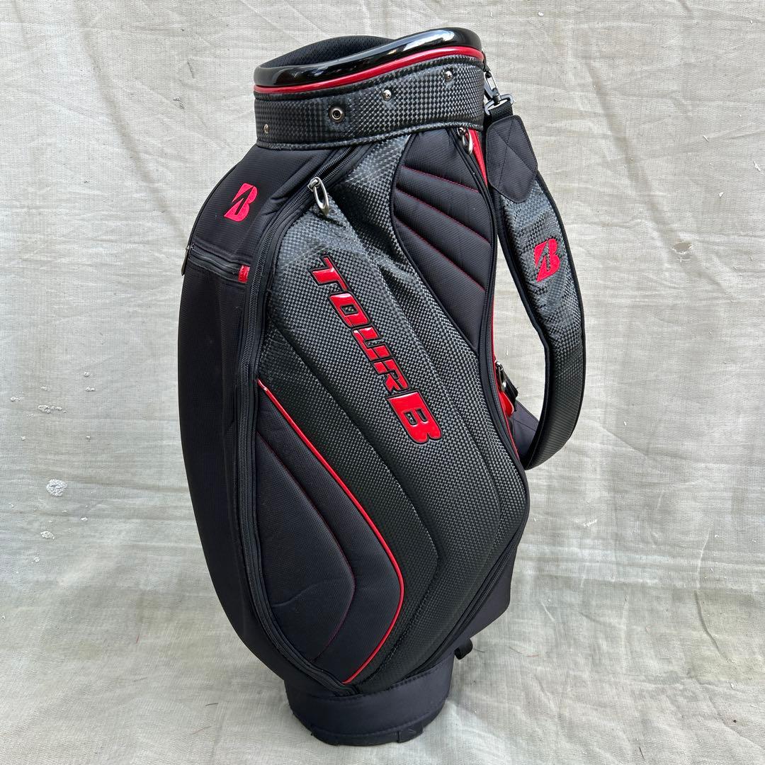ブリジストン ツアーＢ キャディーバッグ ゴルフバッグ 黒 赤