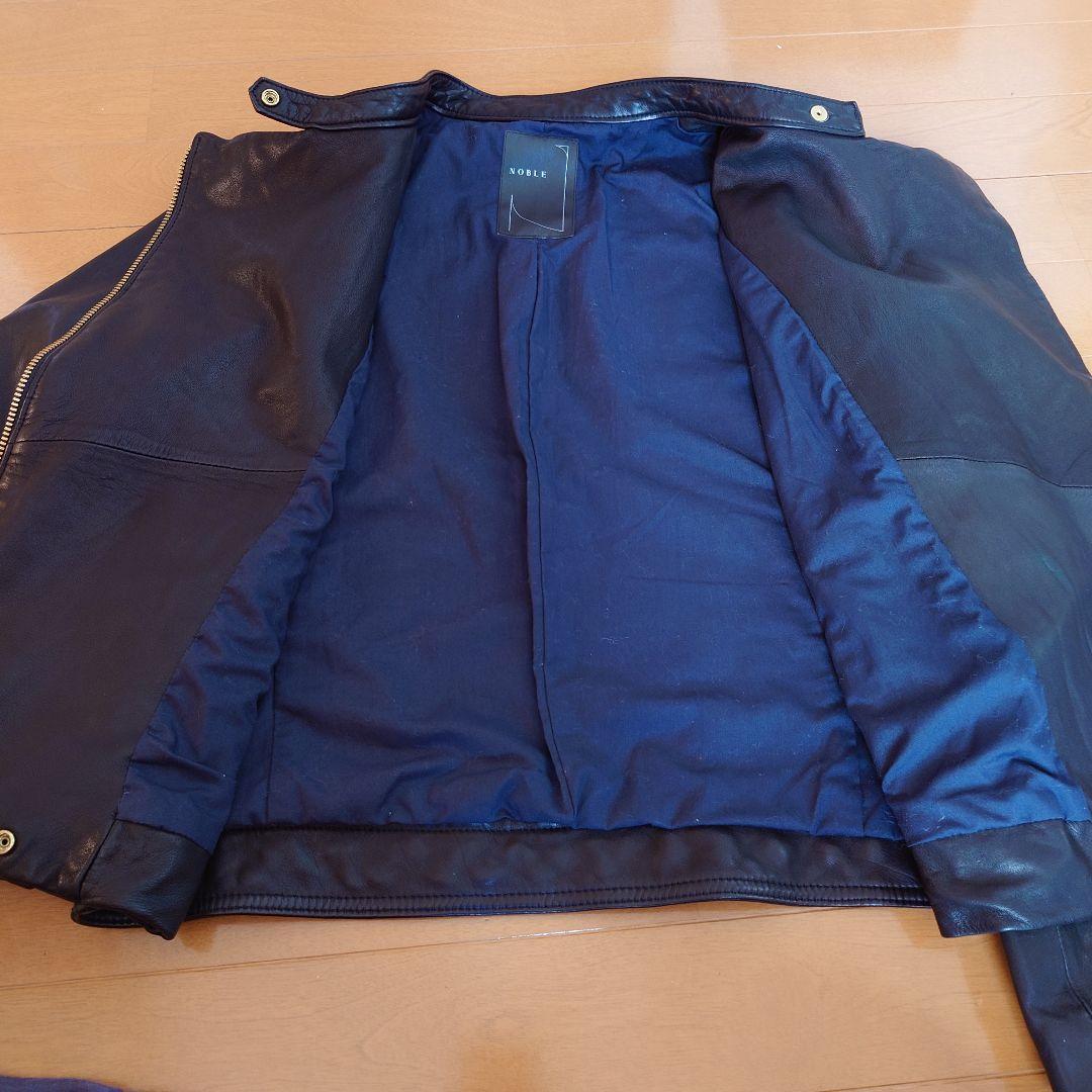 NOBLE ノーブル ライダースジャケット ラムレザー 40 ゴールド金具 黒