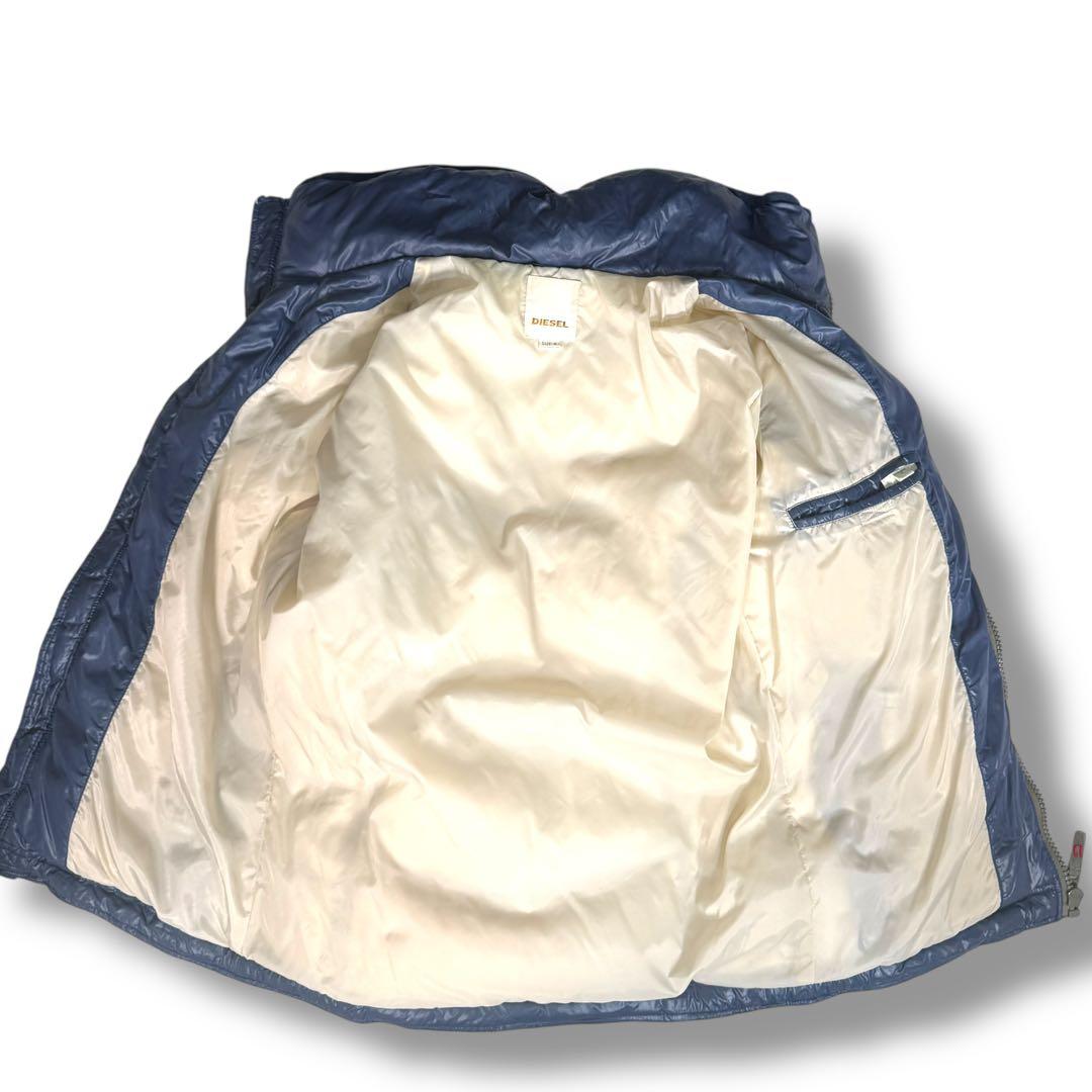 DIESEL ライダースジャケット 2way フード収納 蛇腹 ダウンジャケット