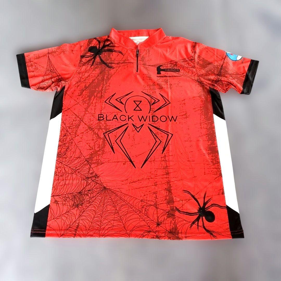 ✨新品✨ブラックウィドー　【XL】　ハンマー　レッド　大きめ　ボウリングウェア