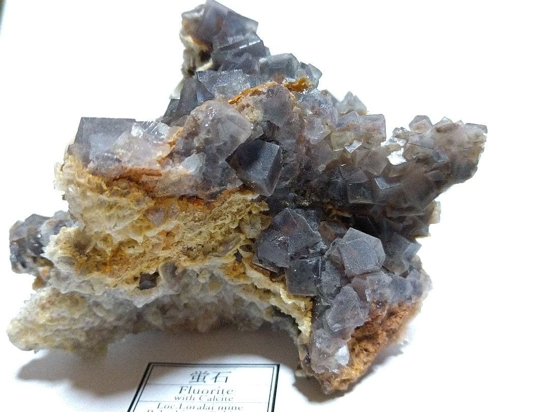 鉱物標本 フローライト 蛍石 カルサイト 方解石 共生標本 蛍光 大型サイズ