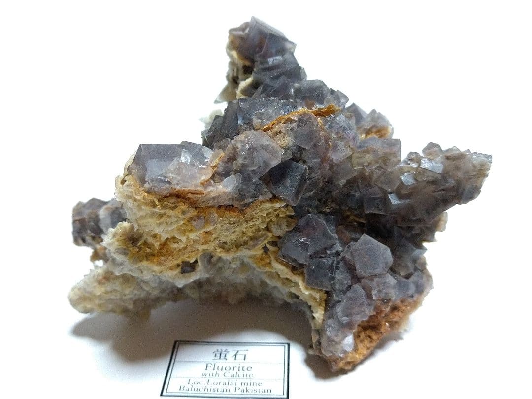 鉱物標本 フローライト 蛍石 カルサイト 方解石 共生標本 蛍光 大型サイズ