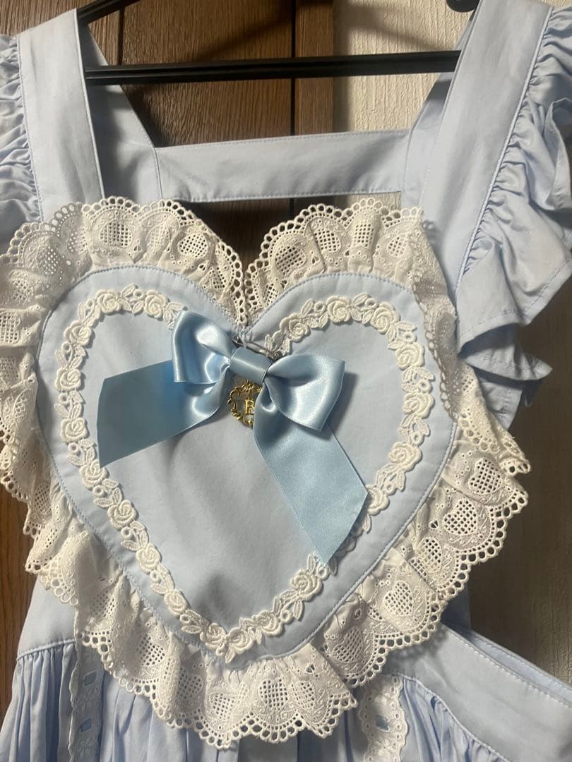 【2月20日まで】ハートエプロンサックス　プリンセスドロップヘッドドレス付き