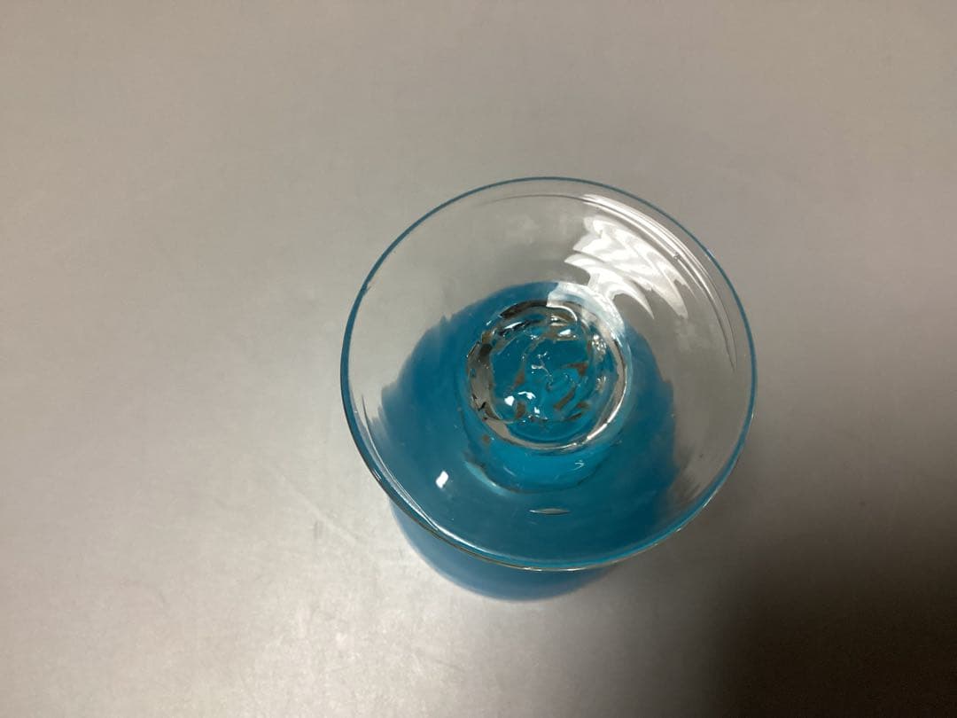 すみれ　青ガラス　なつめ形　ウランガラス　氷コップ　(検) 和ガラス