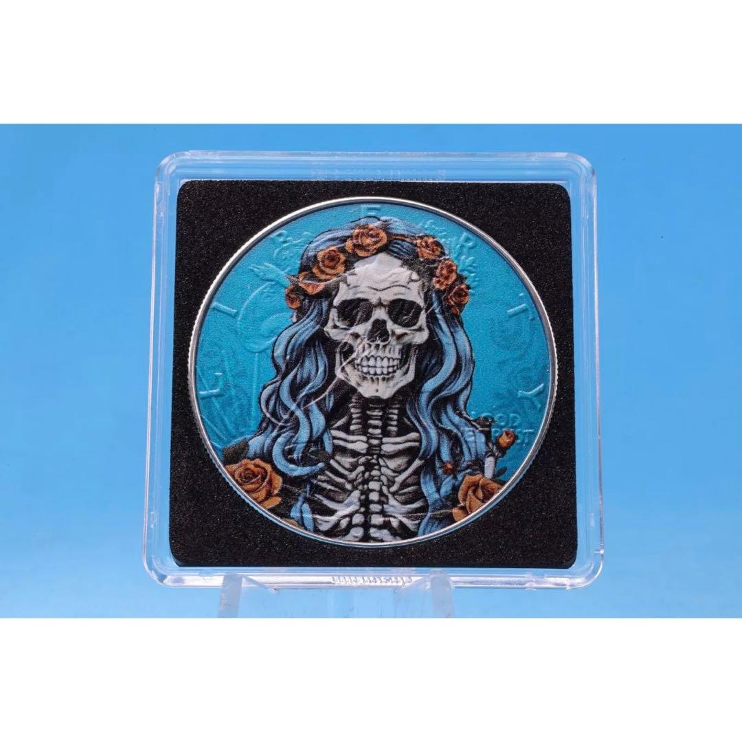 【200枚限定】アメリカ イーグル銀貨 カラーアンティーク仕上げ 女性スケルトン
