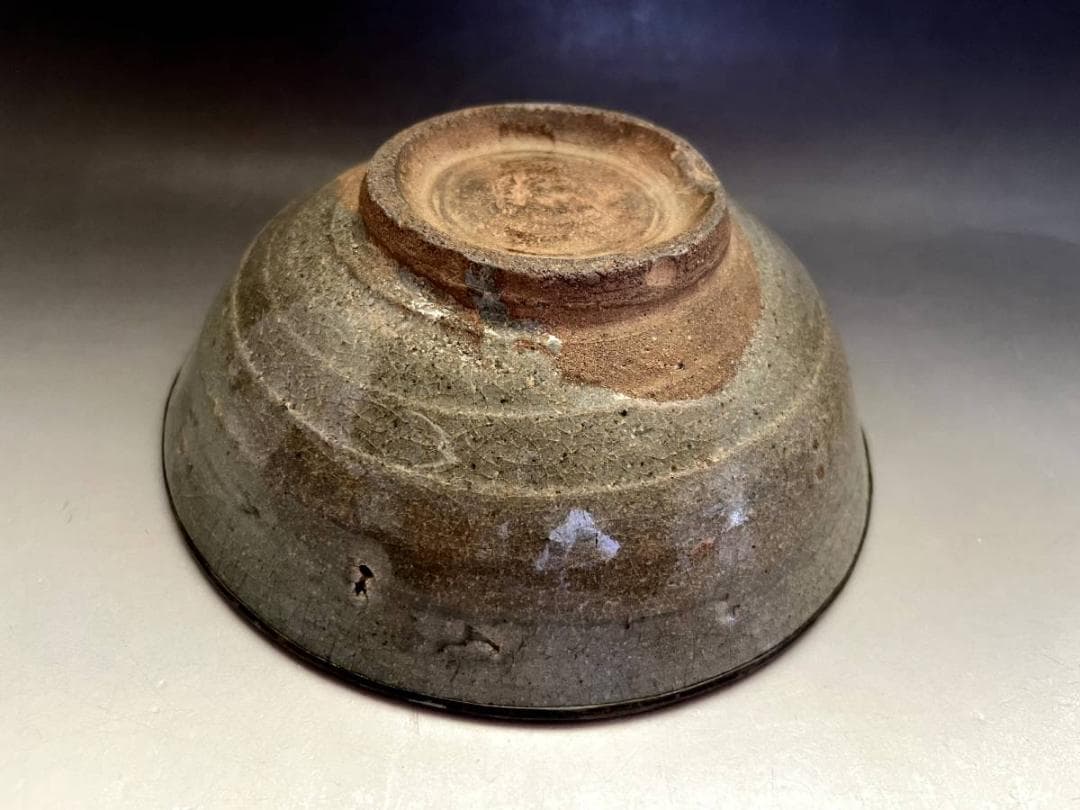 茶碗■三島茶碗 時代物 夏茶碗 仕覆付き(江戸期) 骨董品 お茶の先生所蔵品■