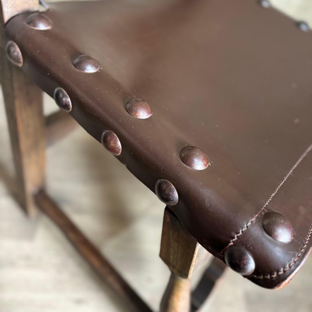 NAVARRO ARGUDO スペイン　ヴィンテージ　レザーシートチェア　①