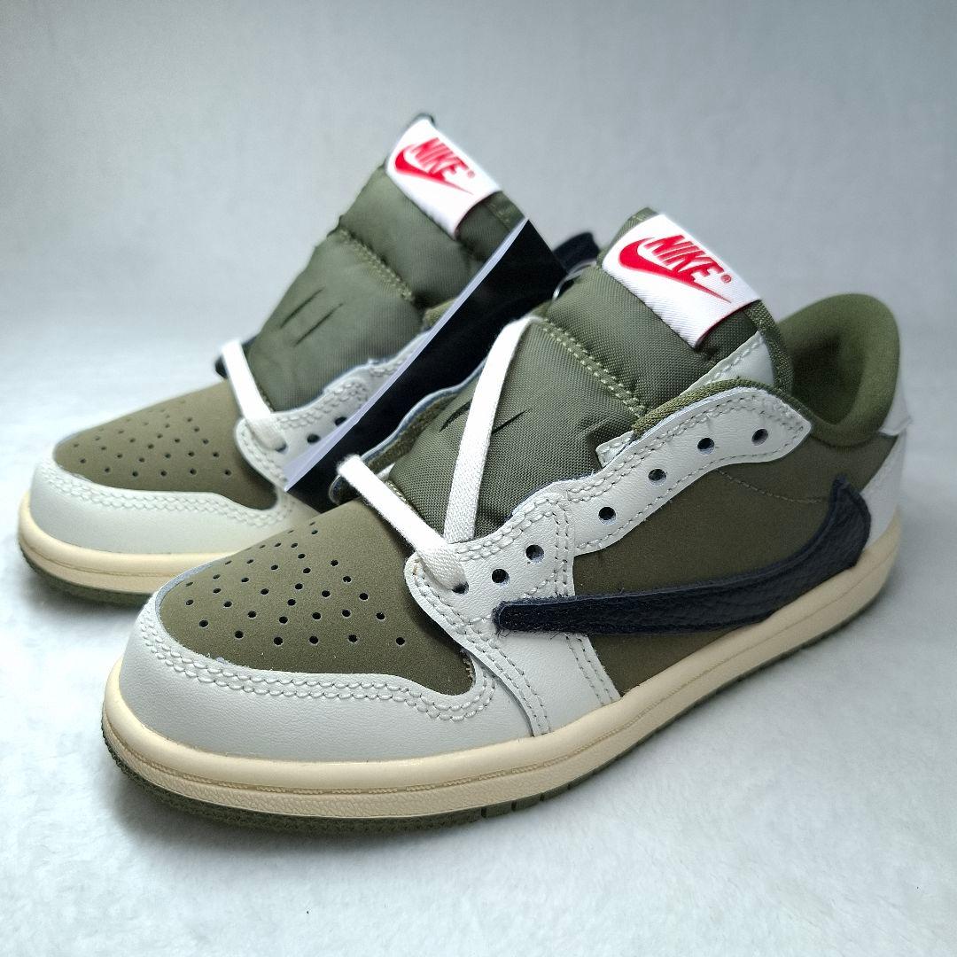 【新品/黒タグ付】トラヴィス×JORDAN1 LOW リバースオリーブ 18.5
