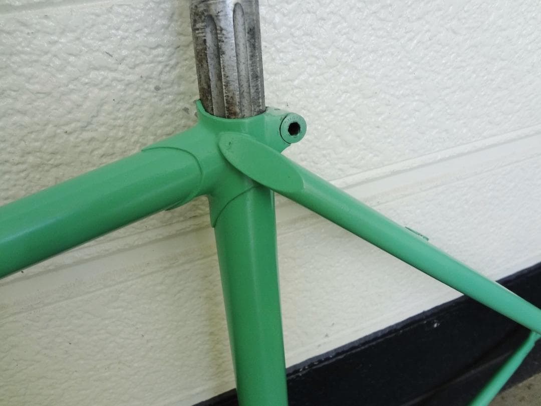 【概ね良好　リペイント】クロモリ　ロードバイク　フレーム　ビアンキ カラー