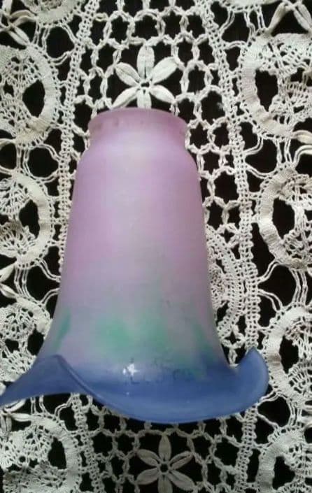 ガラス シェード フランス製 サイン入 アールヌーボー～デコ 洋館 アンティーク