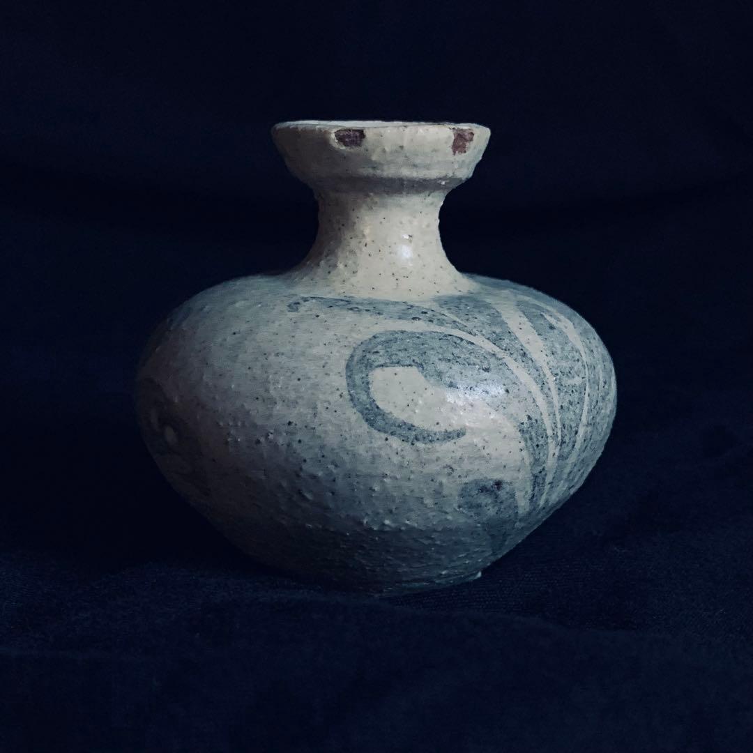 カケあり 高麗青磁鉄絵唐草紋 花瓶 花器 陶磁器 朝鮮 古美術 李朝 高麗