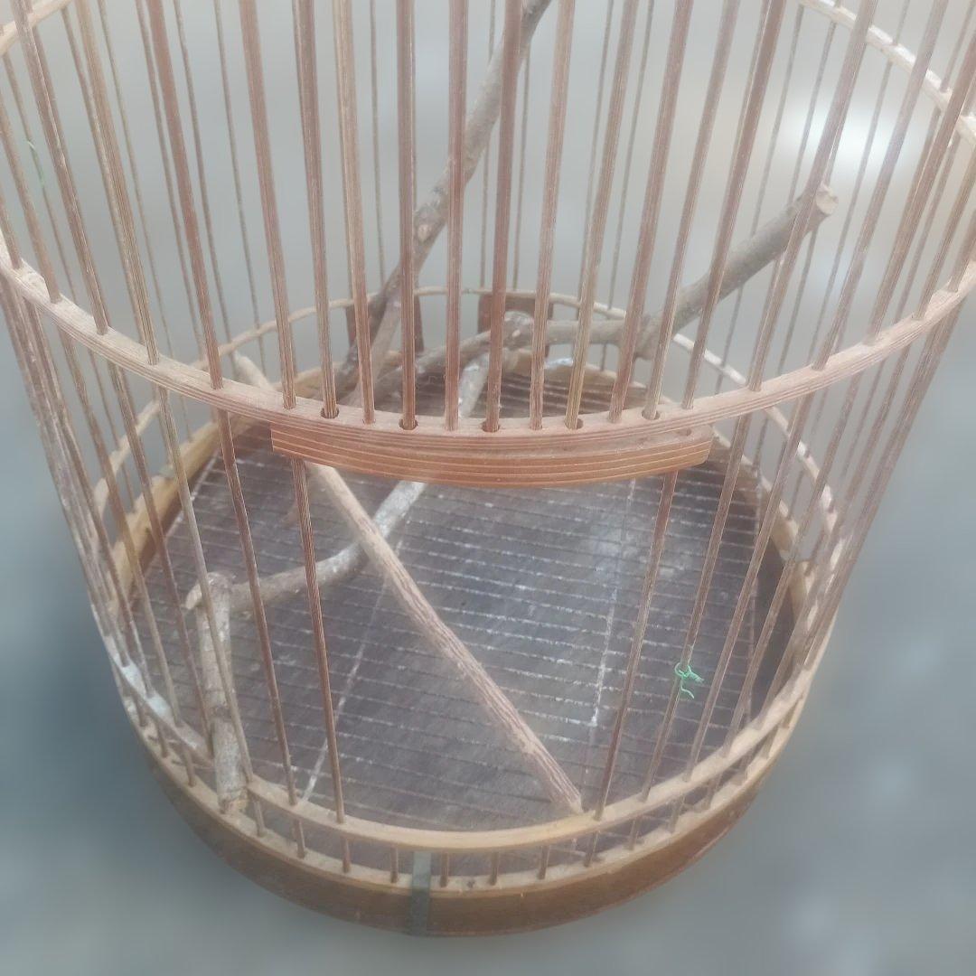 5133）木製鳥かご　吊り下げタイプ　高さ８３．５ｃｍ　大型