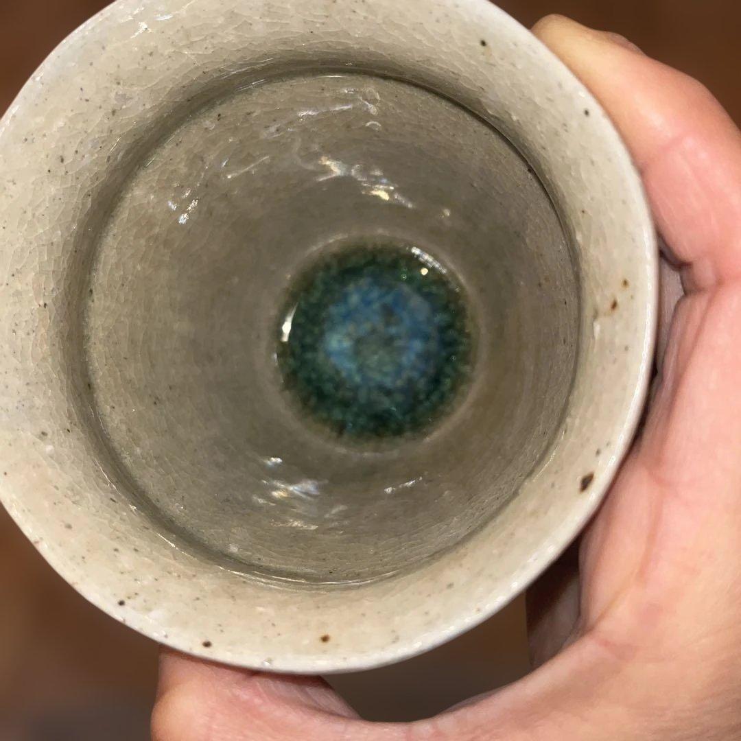 【宮城陶器】希少　宮城正幸　陶器セット 酒器（花瓶）とゴブレット　ひび割れ釉薬