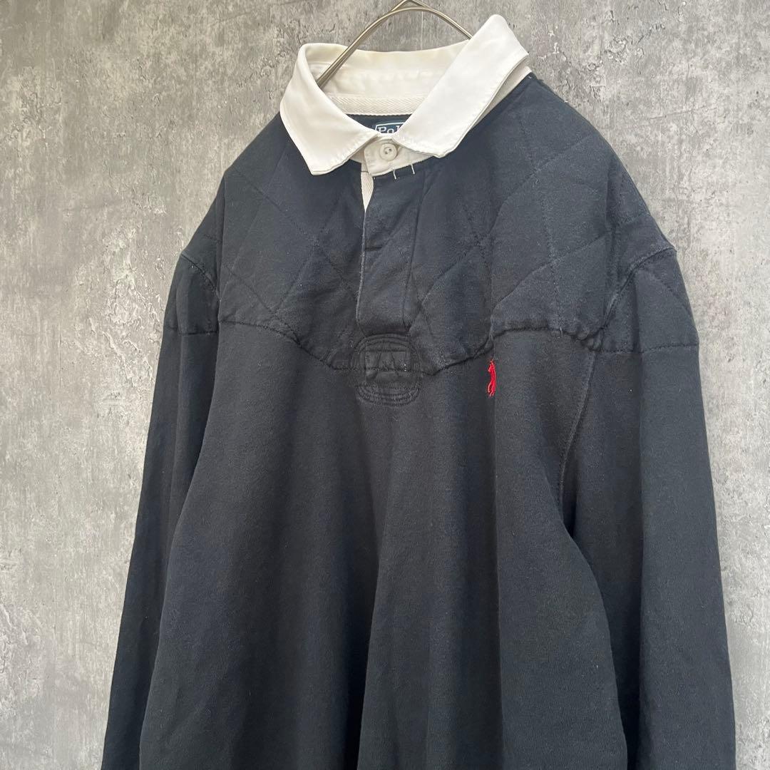 【人気カラー】ポロ ラルフローレン 長袖 ラガーシャツ メンズ 古着 ラグビー