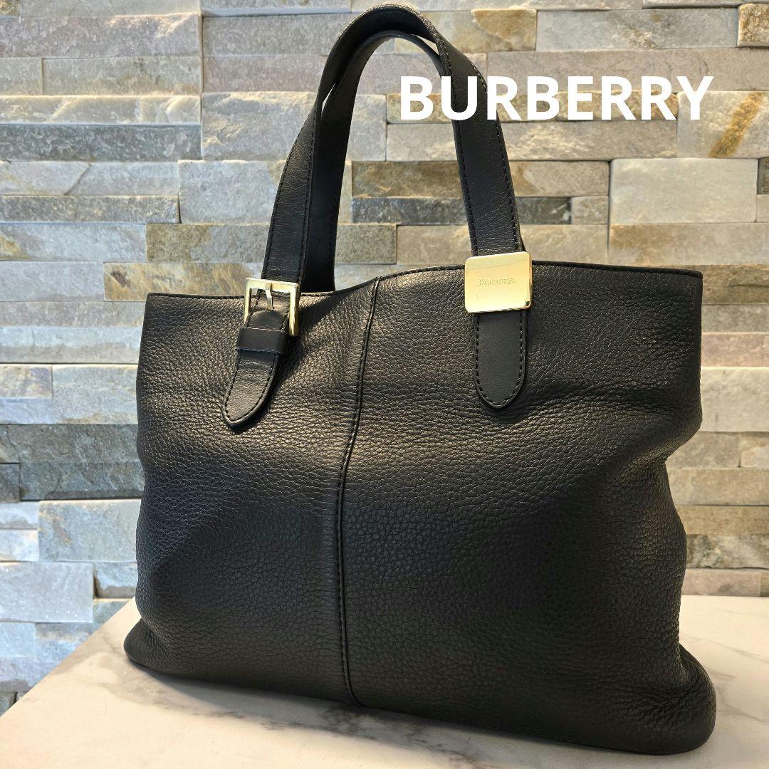 BURBERRY　バーバリー　ハンドバッグ　レザー　ブラック　ノバチェック